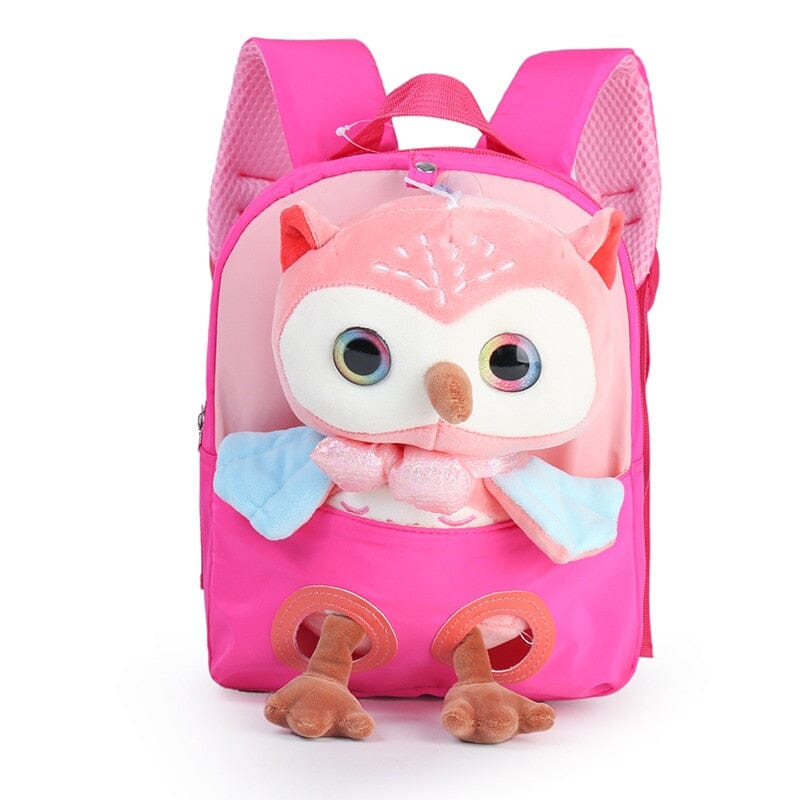 Plush Owl Backpack The Store Bags rose red