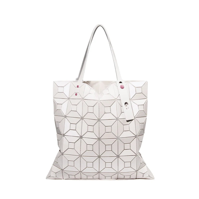 Geometric pattern tote bag The Store Bags Milk tea color