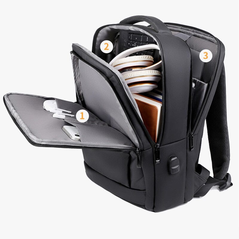 Multi Pocket Waterproof USB Charging Port School Travel Backpack The Store Bags