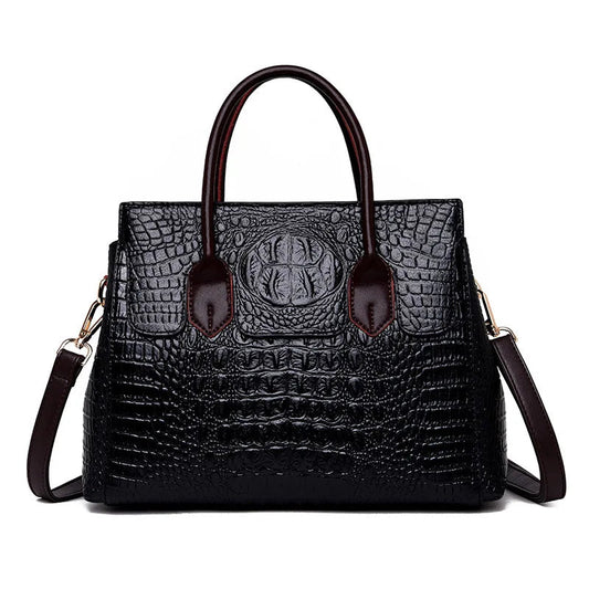 Croc Effect Handbag The Store Bags Black 32x24x12cm