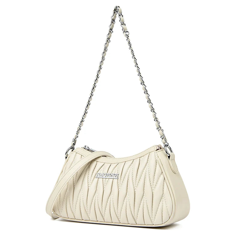Baguette Bag With Chain Strap The Store Bags White