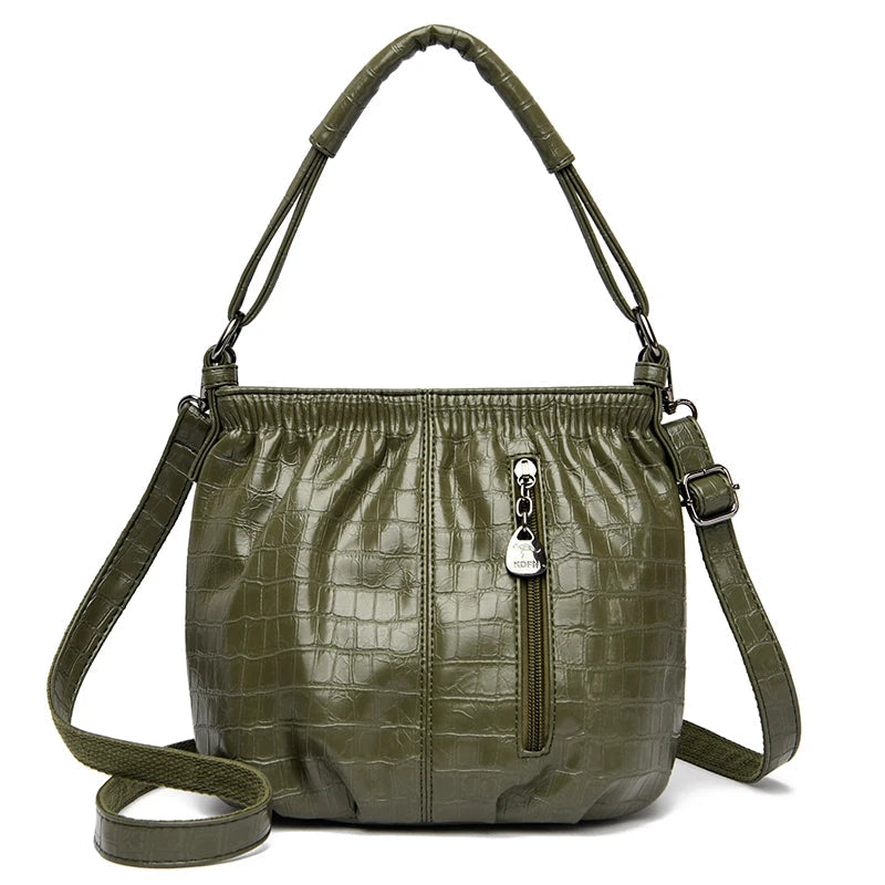 Leather Bucket Shoulder Bag The Store Bags Green