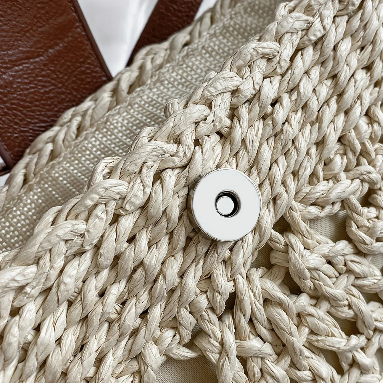 Straw Bag Leather Handles