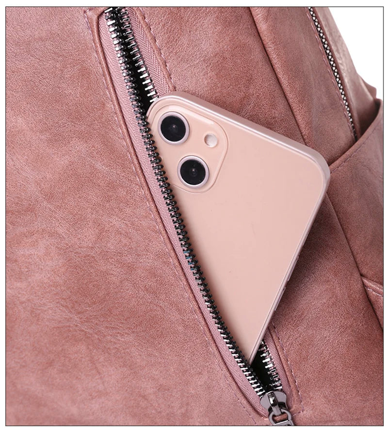 Pink Leather Backpack Purse The Store Bags