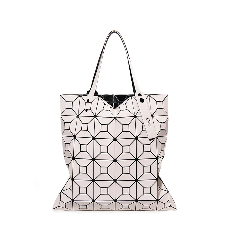 Geometric pattern tote bag The Store Bags Milk tea