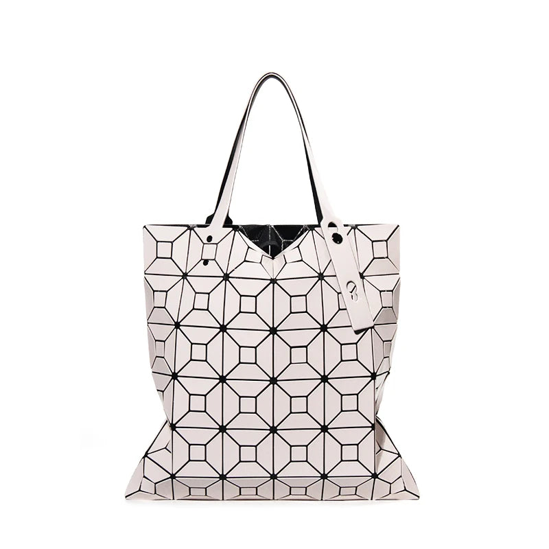 Geometric pattern tote bag The Store Bags Milk tea 