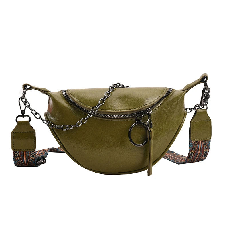 Cream Leather Fanny Pack The Store Bags Green