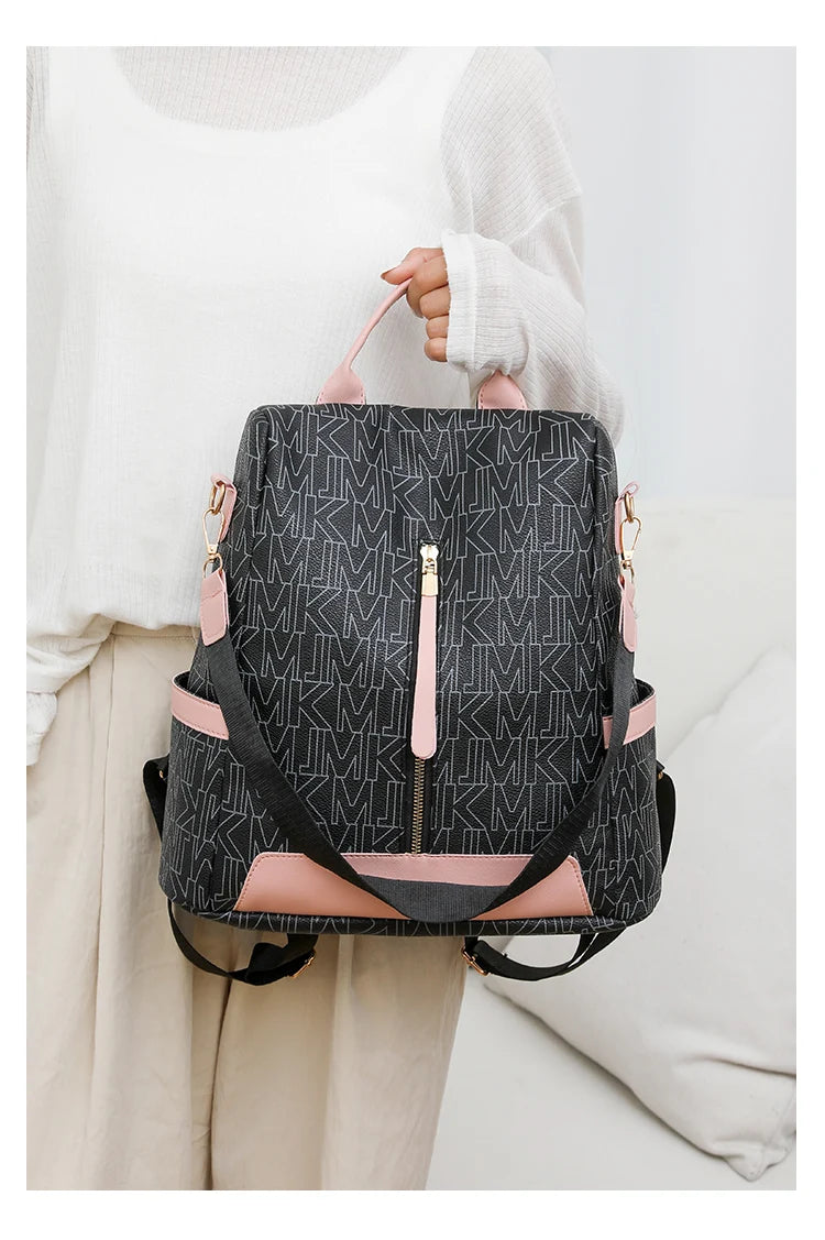 Leather Travel Backpack Anti Theft