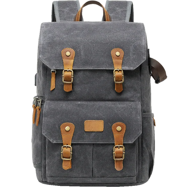 Brown Waxed Canvas Camera Bag The Store Bags Gray CHINA