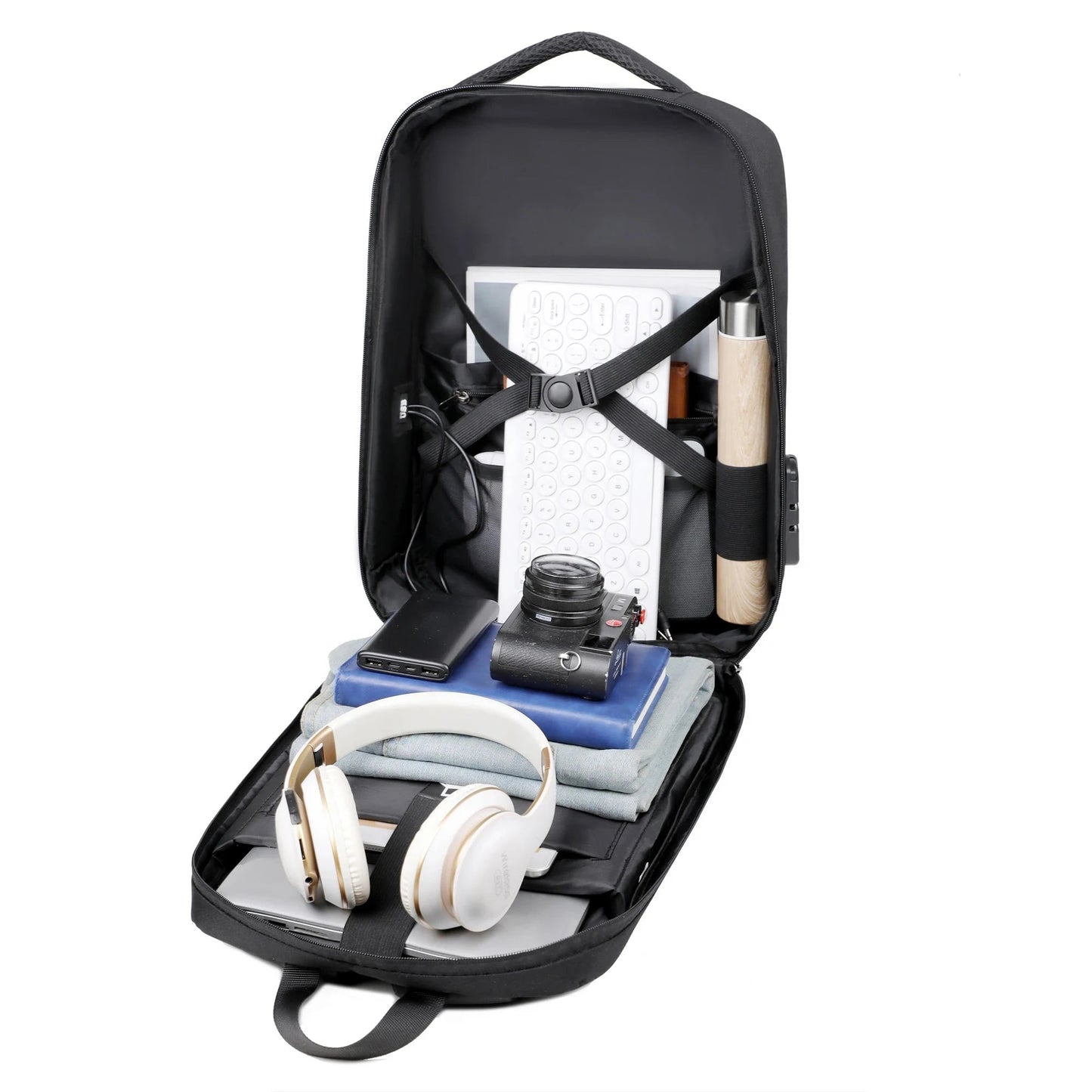 Anti Theft Laptop Backpack With USB Charger Black The Store Bags