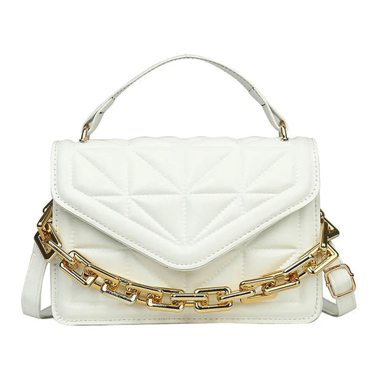 Quilted Handbag With Chain Strap The Store Bags A White 