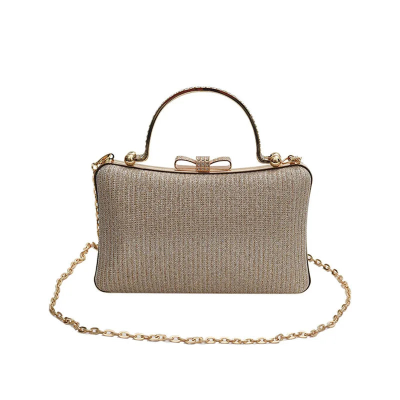 Bolso fiesta dorado redondo