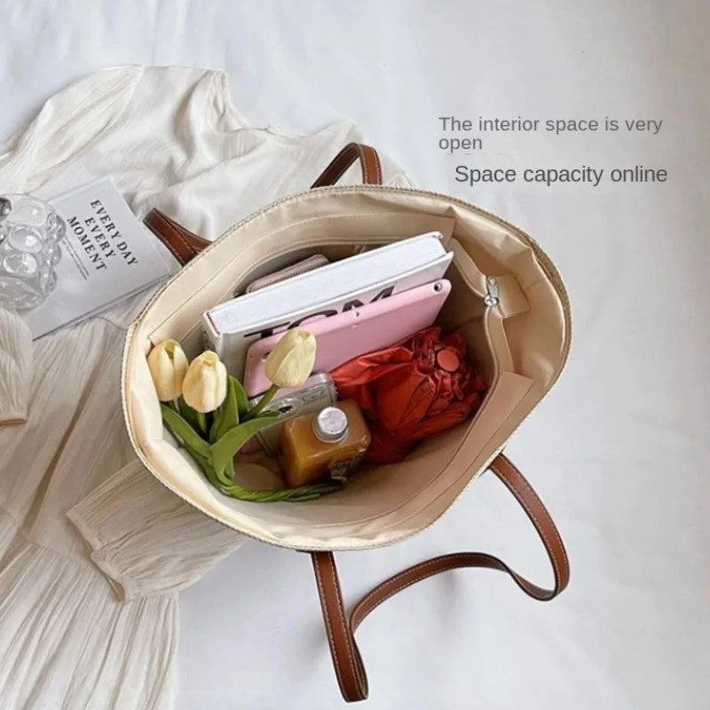Large Straw Summer Handbag