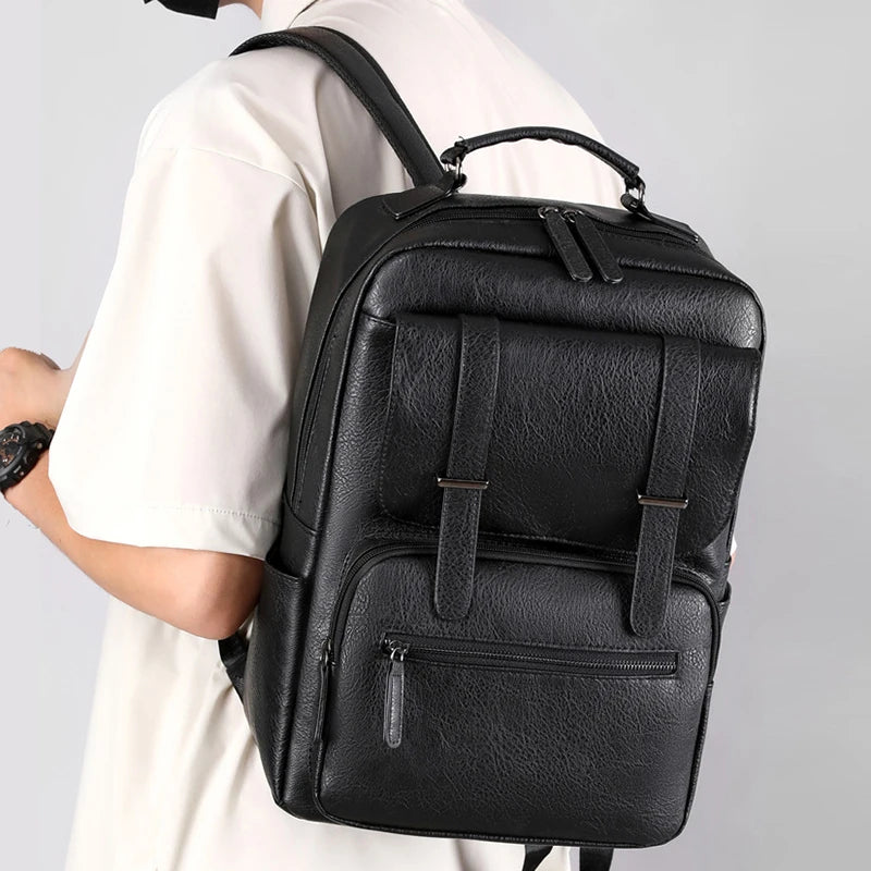 Mochila de cuero hombre portatil 15.6