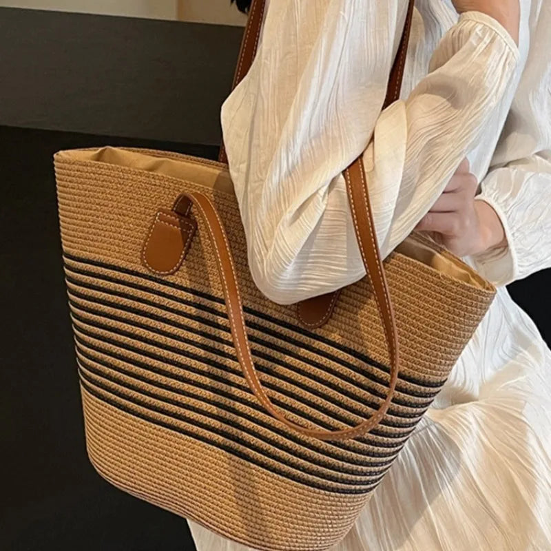 Large Straw Summer Handbag