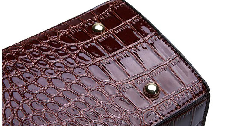Leather Croc Tote Bag