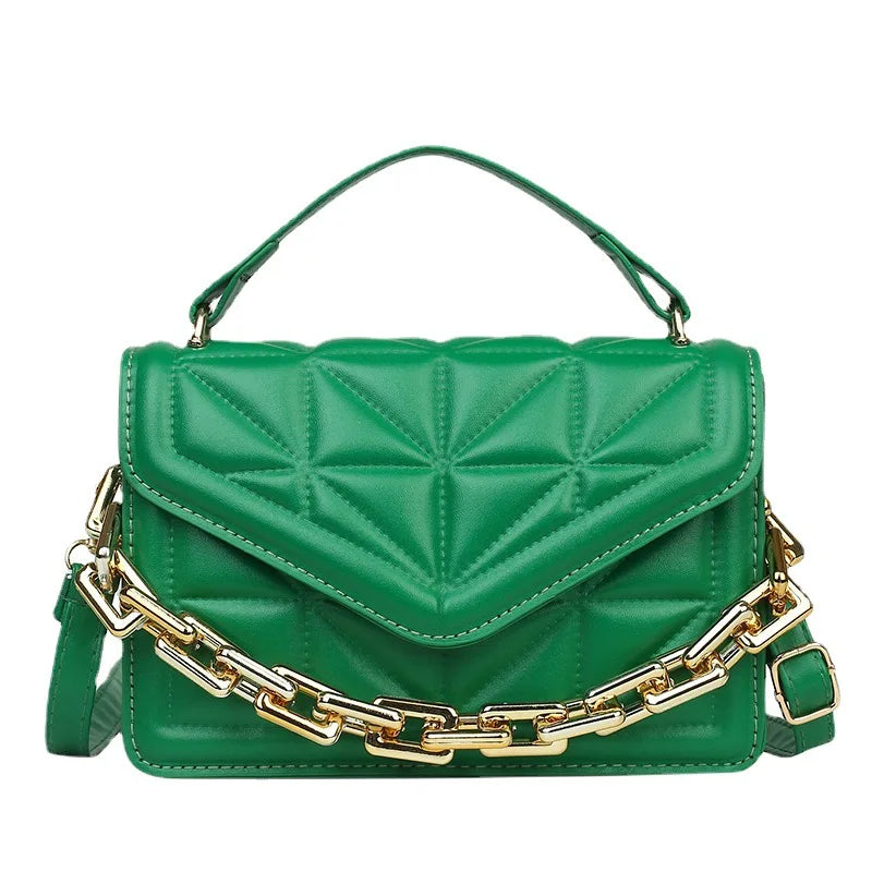 Quilted Handbag With Chain Strap The Store Bags B Green 