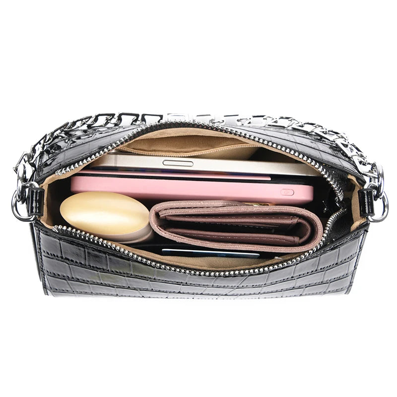 Purse With Chain And Leather Strap The Store Bags