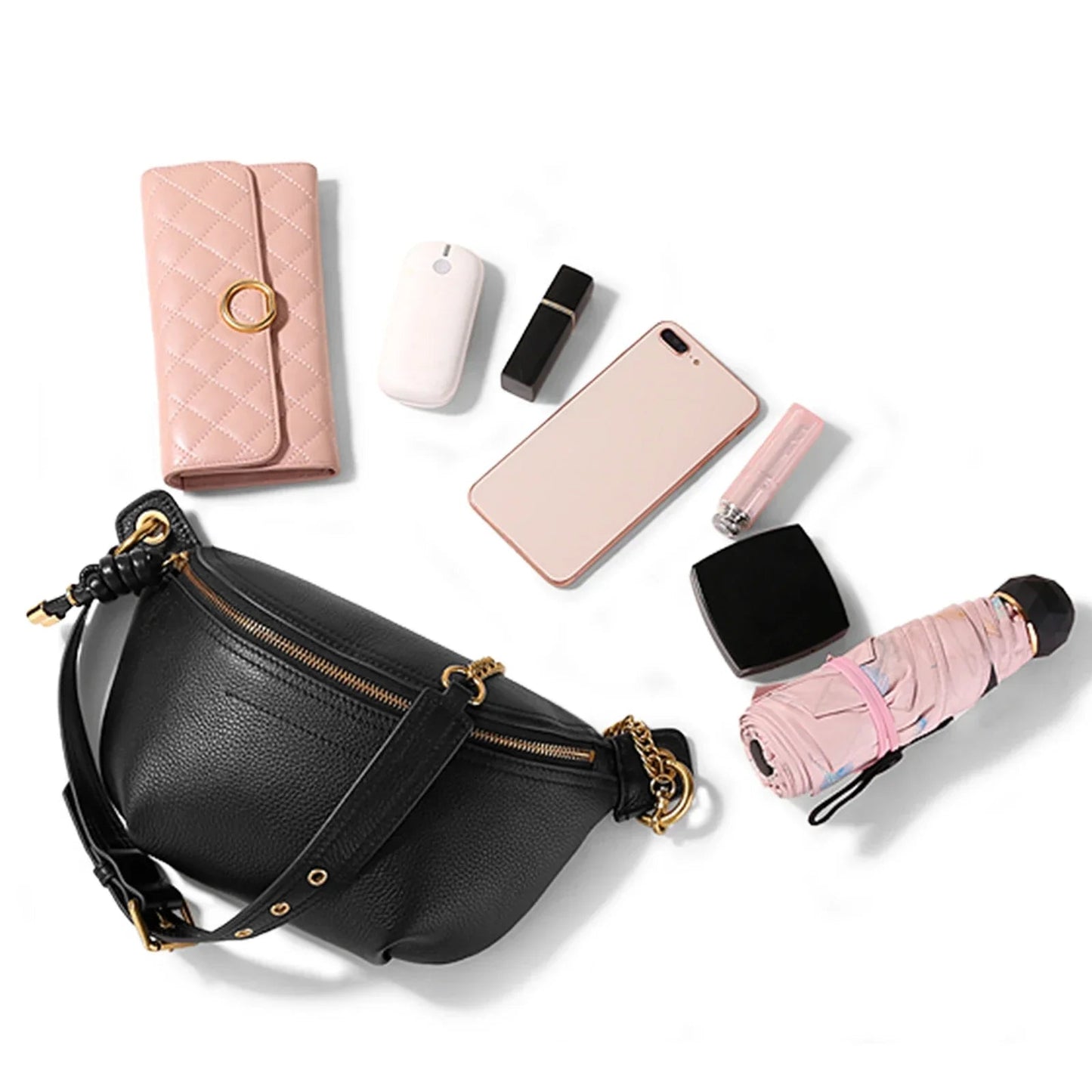 Leather Fanny Pack With Chain The Store Bags