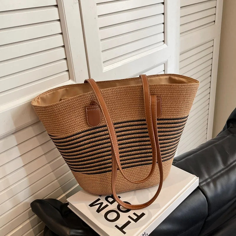 Large Straw Summer Handbag