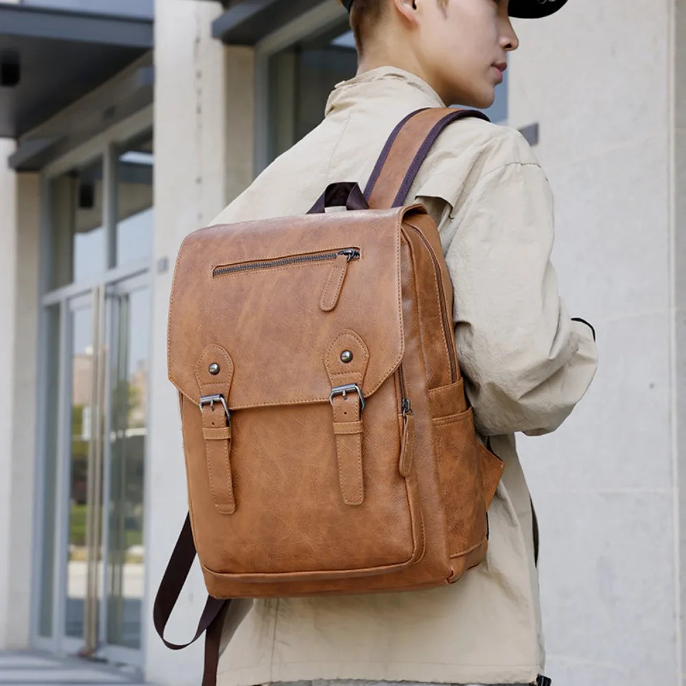 Leather Backpack For 15.6 inch Laptop