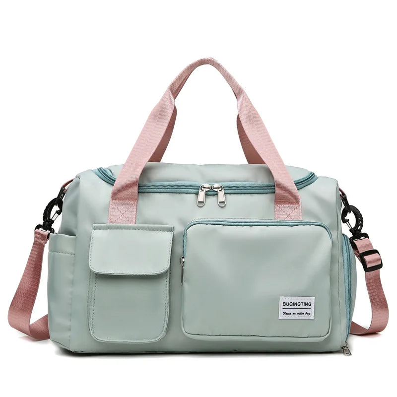 Women's Weekender Bag With Shoe Compartment The Store Bags Pink Green