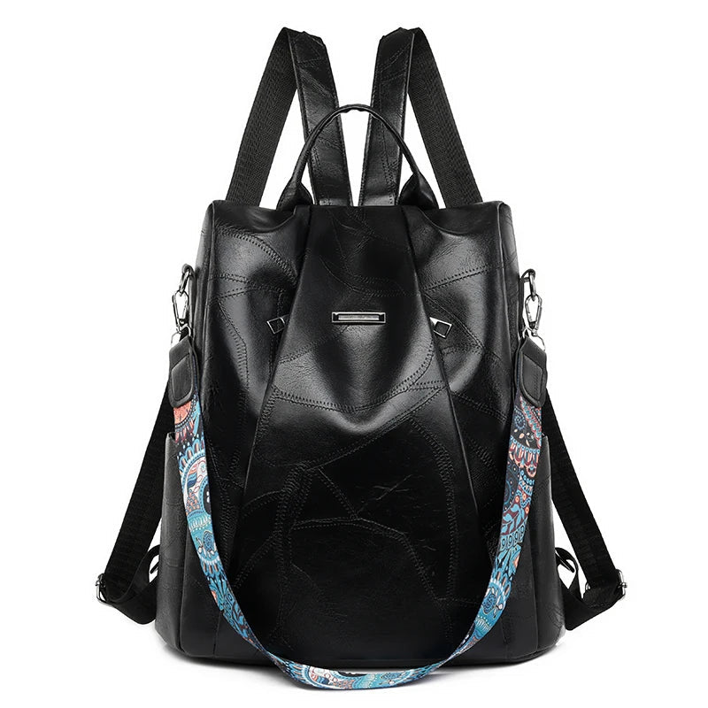 Women's Anti Theft Waterproof Backpack POABA The Store Bags Black