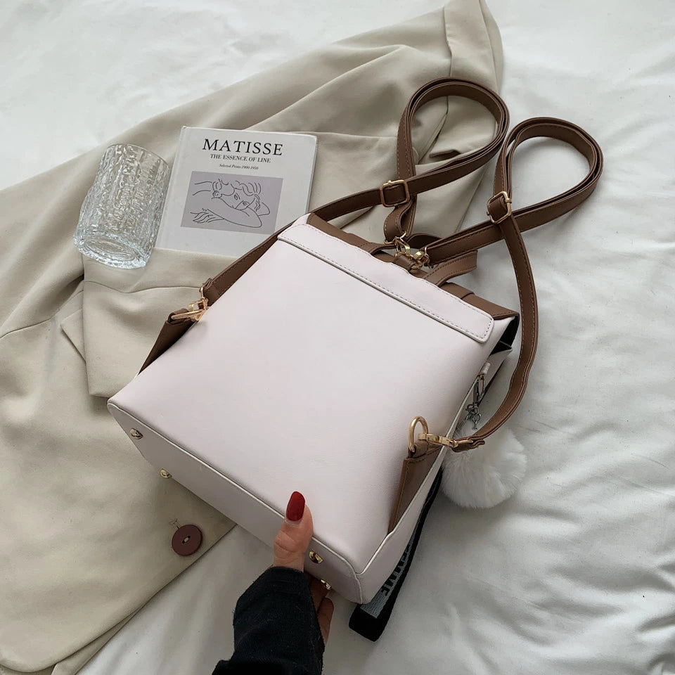 Leather Double Buckle Backpack The Store Bags