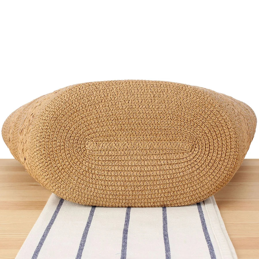 Large Straw Bag With Zipper