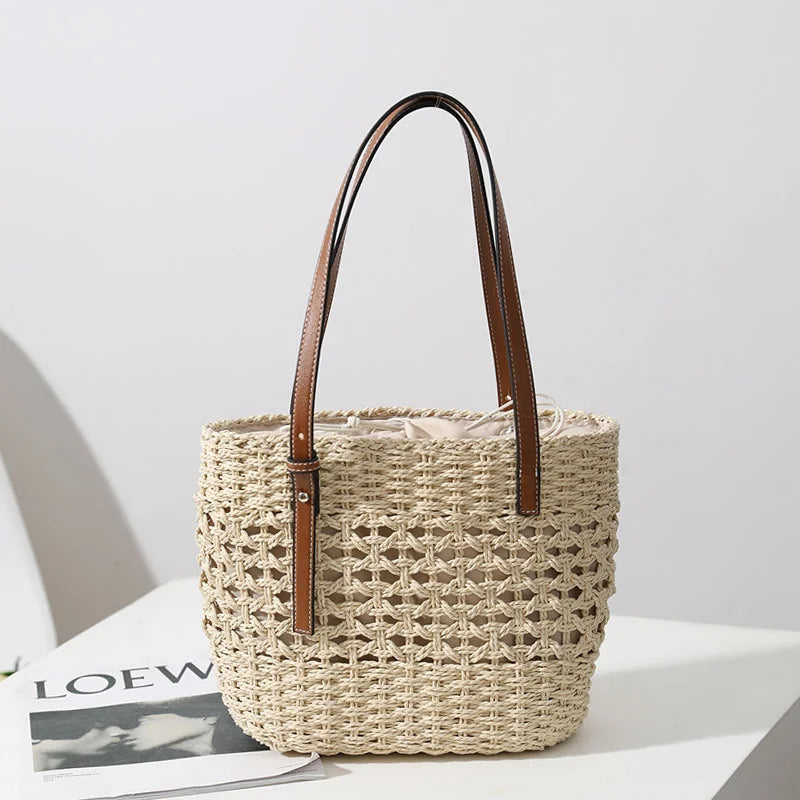 Woven Rattan Purse The Store Bags beige