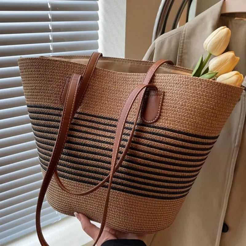 Large Straw Summer Handbag