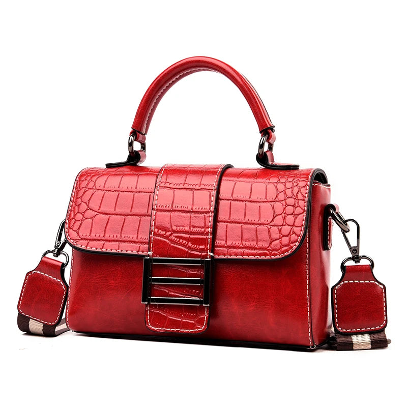 Croc Leather Handbag The Store Bags WineRed