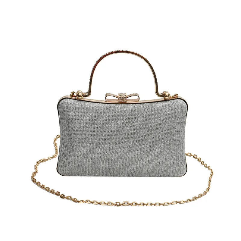Bolso fiesta dorado redondo