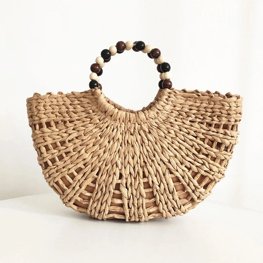 Pom Pom Straw Bag