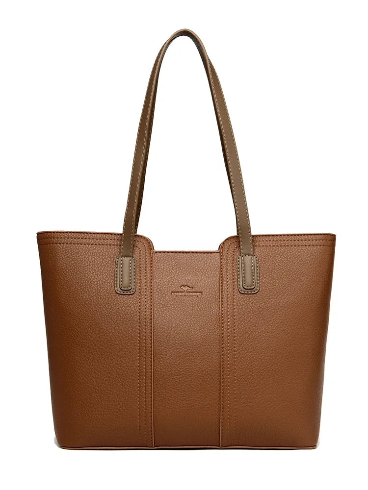 Faux Leather Tote With Zipper The Store Bags Yellow with khaki