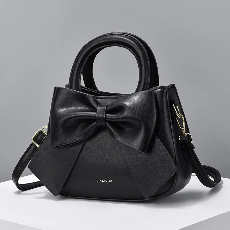 Leather Bag With Bow On Front The Store Bags Black