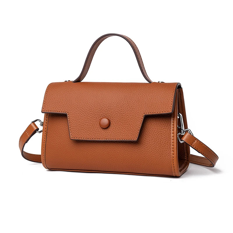 Dark Brown Leather Shoulder Bag The Store Bags Brown