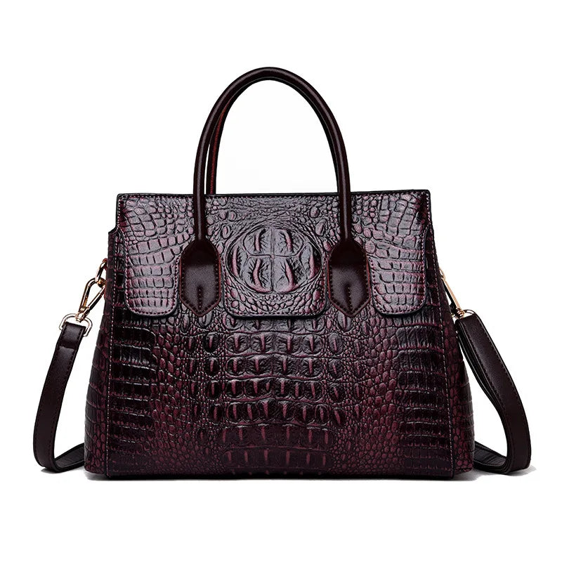 Croc Effect Handbag The Store Bags Purple 32x24x12cm