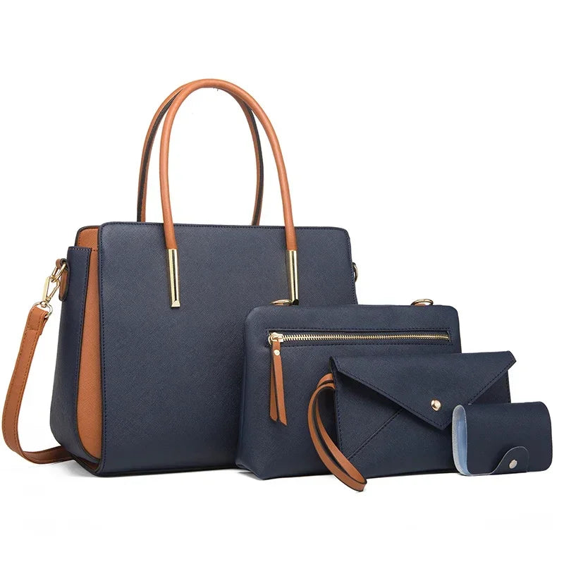 Bolso de cuero verde azulado