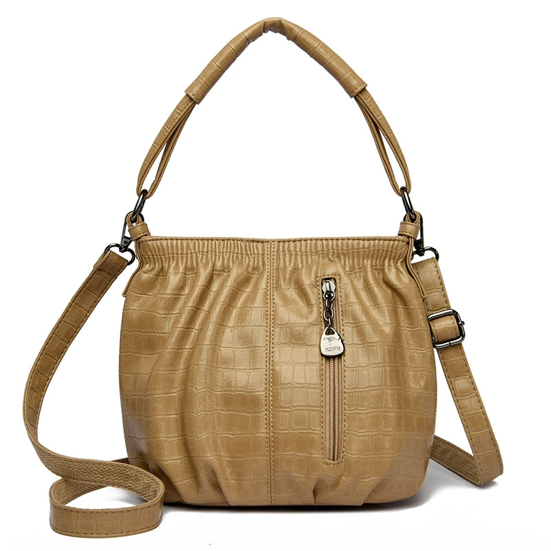 Leather Bucket Shoulder Bag The Store Bags Khaki