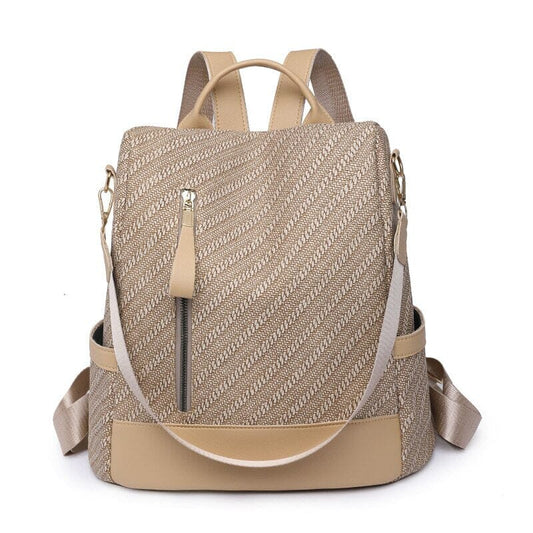 Leather Backpack Purse Anti Theft The Store Bags Khaki 