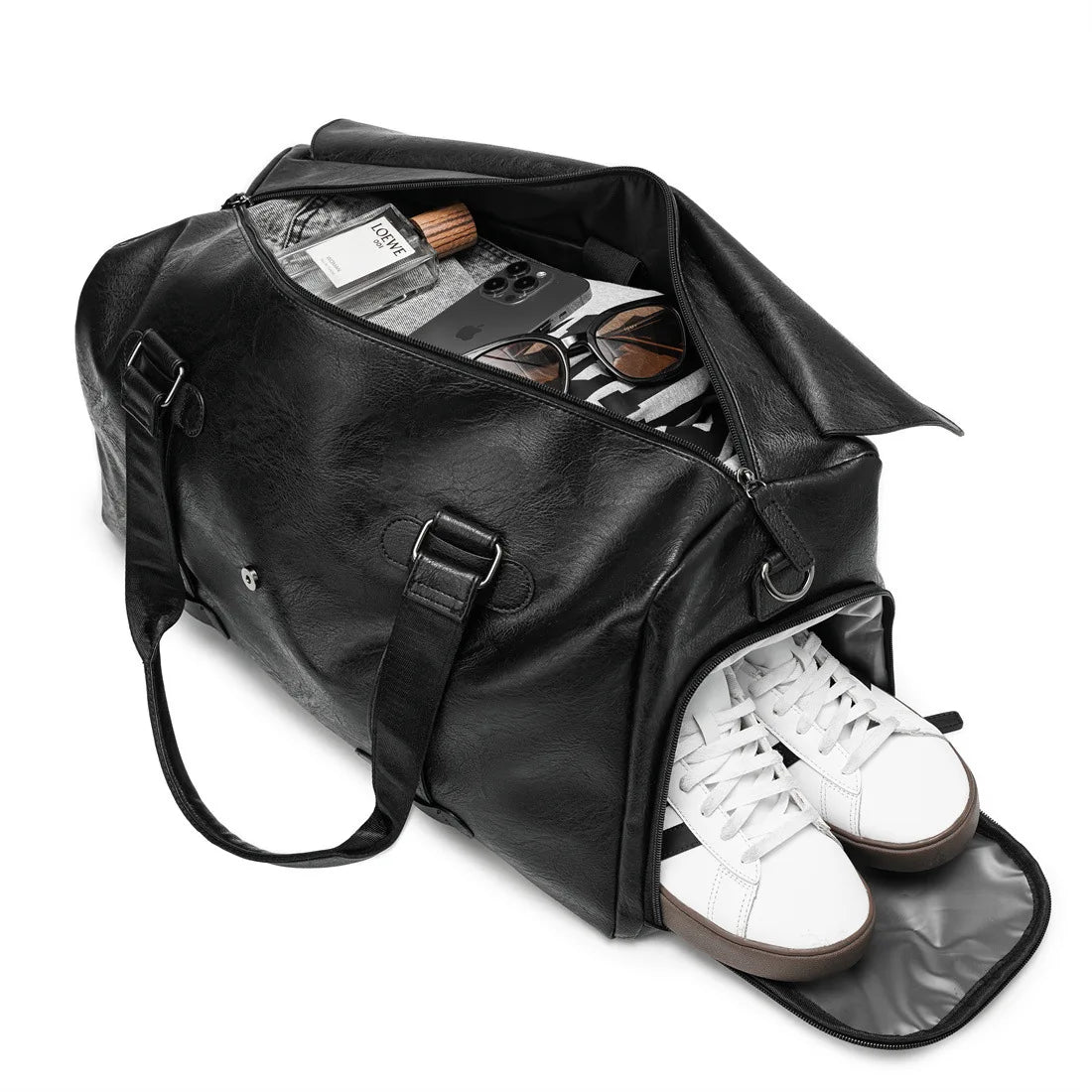 Leather Weekender Bag With Shoe Compartment The Store Bags