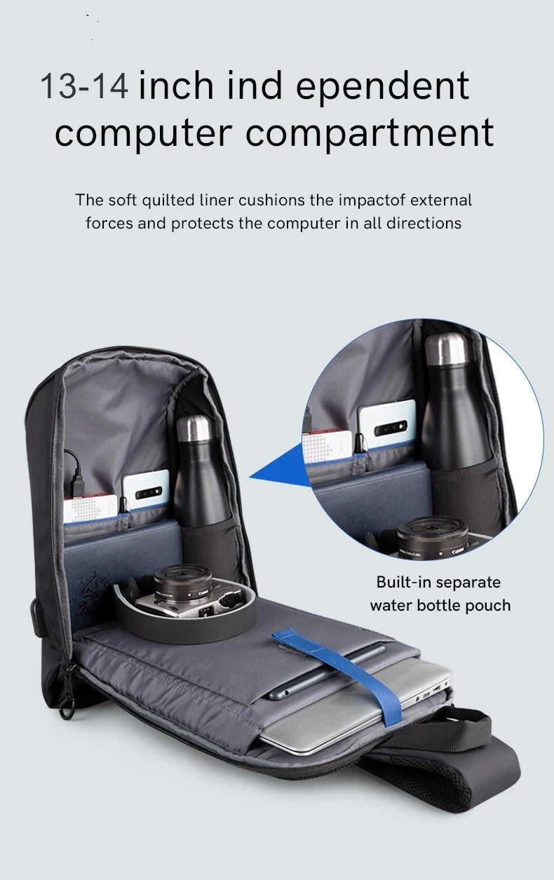 14 inch Charging USB Sling Bag The Store Bags