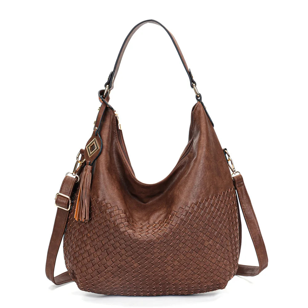 Leather Weave Bag The Store Bags coffee