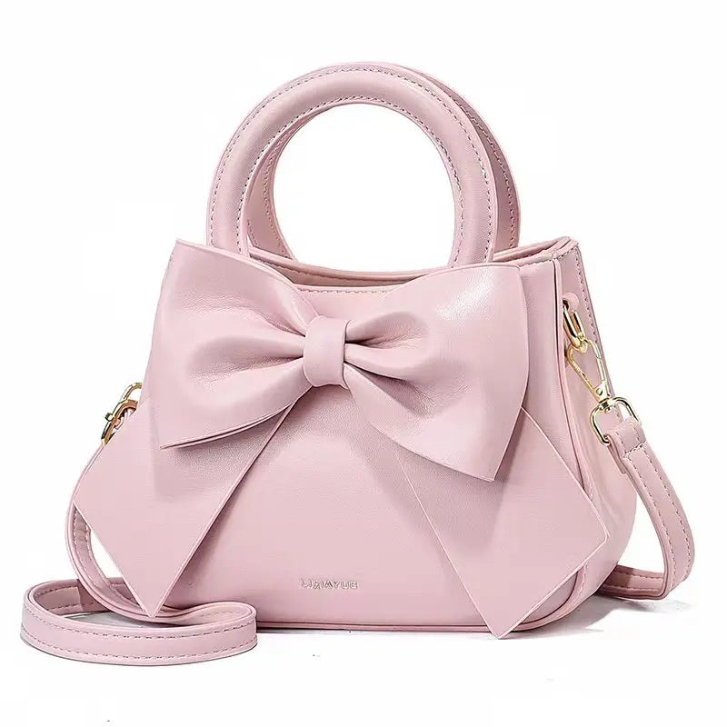 Leather Bag With Bow On Front The Store Bags Pink