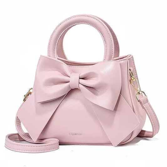 Leather Bag With Bow On Front The Store Bags Pink