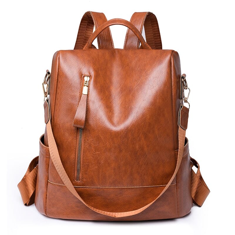 Theft Proof Faux Leather Backpack The Store Bags Chocolate 
