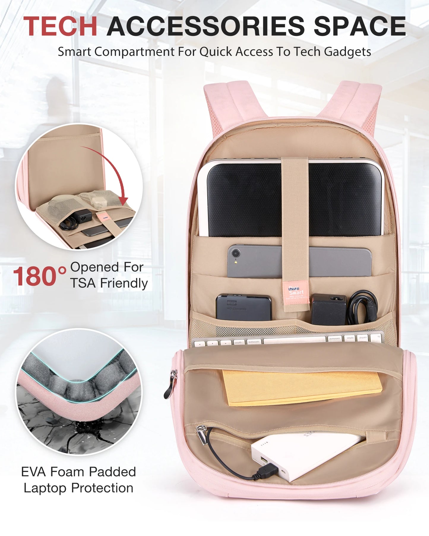 Mochila para portatil 17 pulgadas para mujer