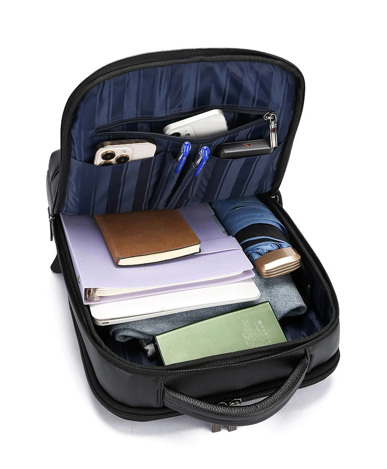 PU Leather Backpack With USB Charger The Store Bags
