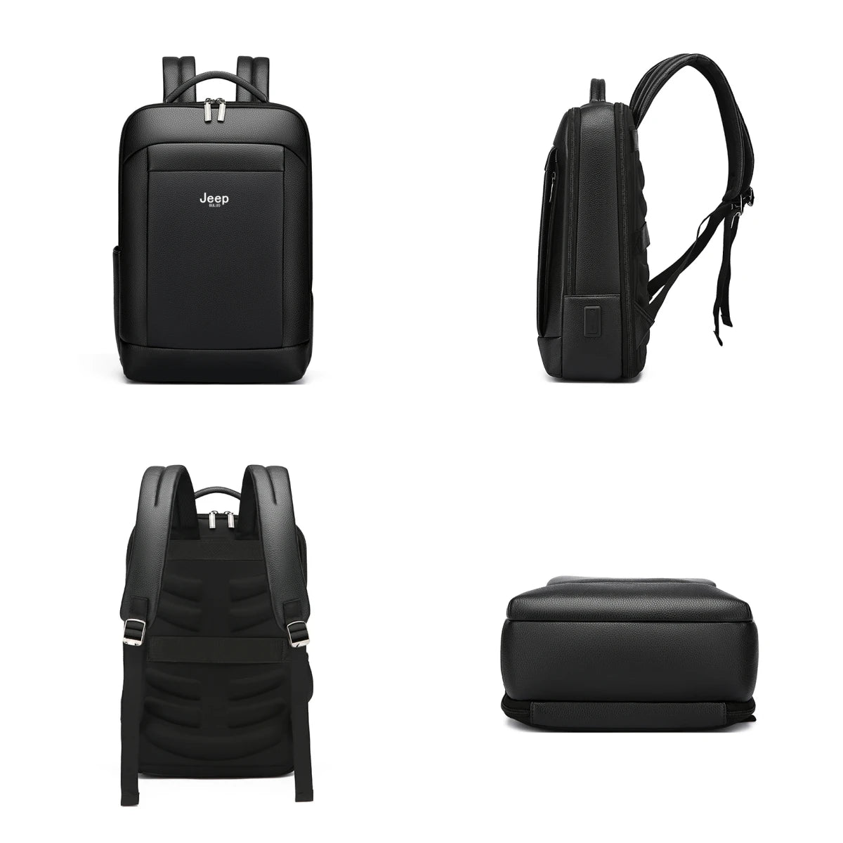 PU Leather Backpack With USB Charger The Store Bags